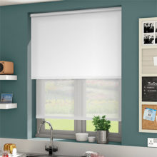 Double Roller Blinds White Sunscreen & White blockout