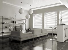 Polyresin White Venetian Blinds 63mm slats